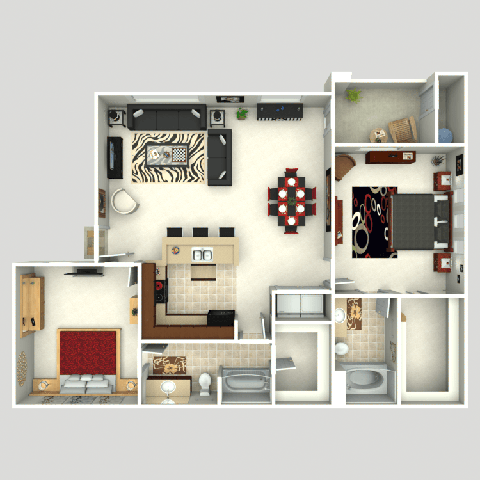 2 bed 2 bath floor plan C at The View at Horizon Ridge, Henderson, 89012