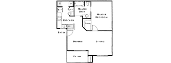 1 bed 1 bath floor plan at The Summit by Picerne, Henderson