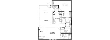 2 Bed 1 Bath Floor Plan at The Presidio by Picerne, N Las Vegas