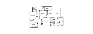 2 Bedroom 1 Bathroom Floor Plan at The Presidio by Picerne, N Las Vegas, 89084