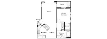 1 Bedroom 1 Bath Floor Plan at The Presidio by Picerne, Nevada, 89084