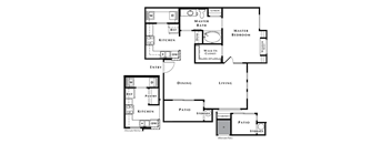 1 Bedroom 1 Bathroom Floor Plan at The Pavilions by Picerne, Las Vegas, NV, 89166