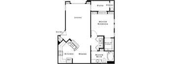 1 Bed Floor Plan at The Pavilions by Picerne, Nevada