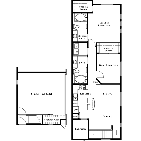 2 Bed Floor Plan at The Pavilions by Picerne, Nevada, 89166