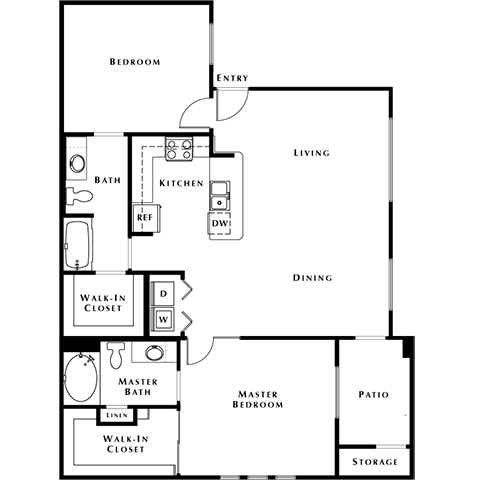 B2 Floor Plan at The Passage Apartments by Picerne, Nevada, 89014