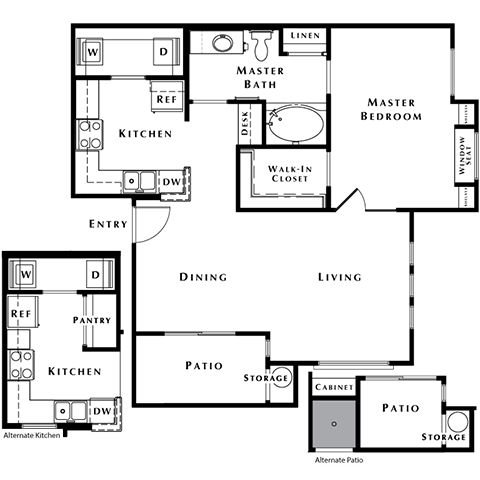 The Sanctuary Floor Plan at The Passage Apartments by Picerne, Henderson, NV