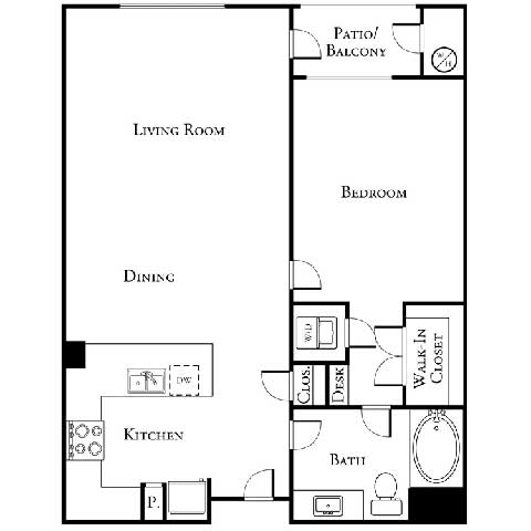 1 bed 1 bath floor plan at Loreto & Palacio by Picerne, Las Vegas, 89149