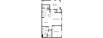 1 bed 1 bath floor plan A at Loreto & Palacio by Picerne, Las Vegas, Nevada