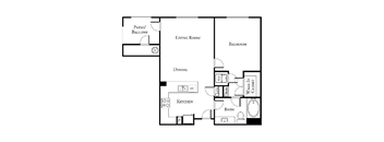 1 bed 1 bath floor plan B at Loreto & Palacio by Picerne, Las Vegas