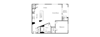 1 bed 1 bath floor plan D at Loreto & Palacio by Picerne, Nevada, 89149