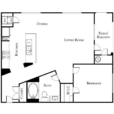 1 bed 1 bath floor plan D at Loreto & Palacio by Picerne, Nevada, 89149