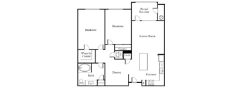 2 bed 1 bath floor plan A at Loreto & Palacio by Picerne, Las Vegas, 89149
