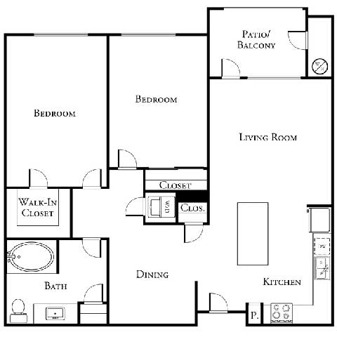 2 bed 1 bath floor plan A at Loreto & Palacio by Picerne, Las Vegas, 89149