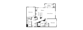 2 bed 2 bath floor plan A at Loreto & Palacio by Picerne, Las Vegas