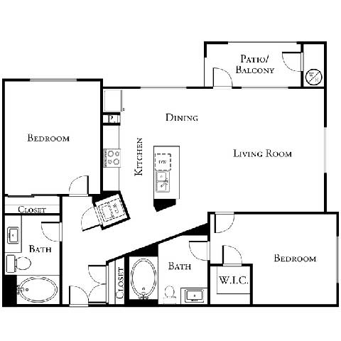 2 bed 2 bath floor plan A at Loreto & Palacio by Picerne, Las Vegas