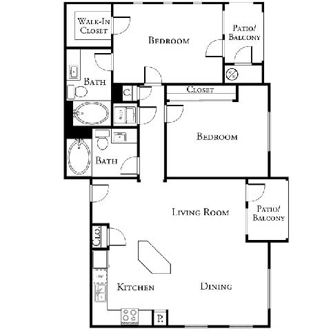 2 bed 2 bath floor plan B at Loreto & Palacio by Picerne, Nevada