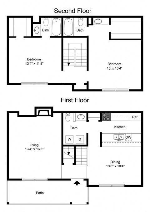 Davenport Apartments Floor Plan B6 Floor Plan B6 at Davenport Apartments in Dallas, TX