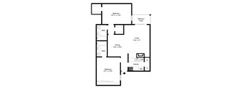 Floor Plan B1 at Davenport Apartments in Dallas, TX