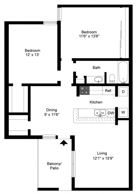 Davenport Apartments Floor Plan B11 Floor Plan B11 at Davenport Apartments in Dallas, TX