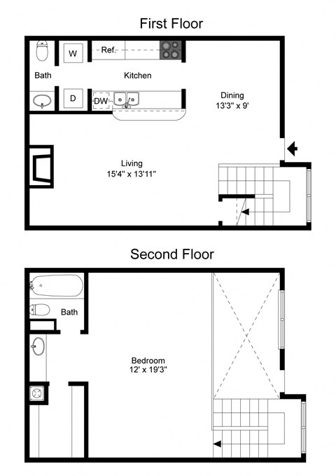 Floor Plan A14 at Davenport Apartments in Dallas, TX
