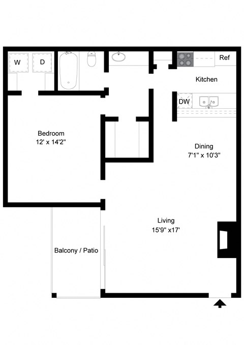 Davenport Apartments Floor Plan A7 Floor Plan A7 at Davenport Apartments in Dallas, TX
