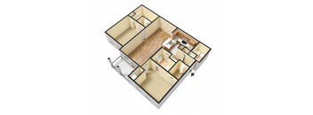 B1 (Traditional) Floor Plan at Island Park Apartments in Shreveport, Louisiana, LA