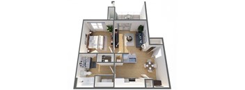 A1, 1Bed/1Bath, 634 sq. ft at Hillside on Parmer Lane Apartments in Austin, TX