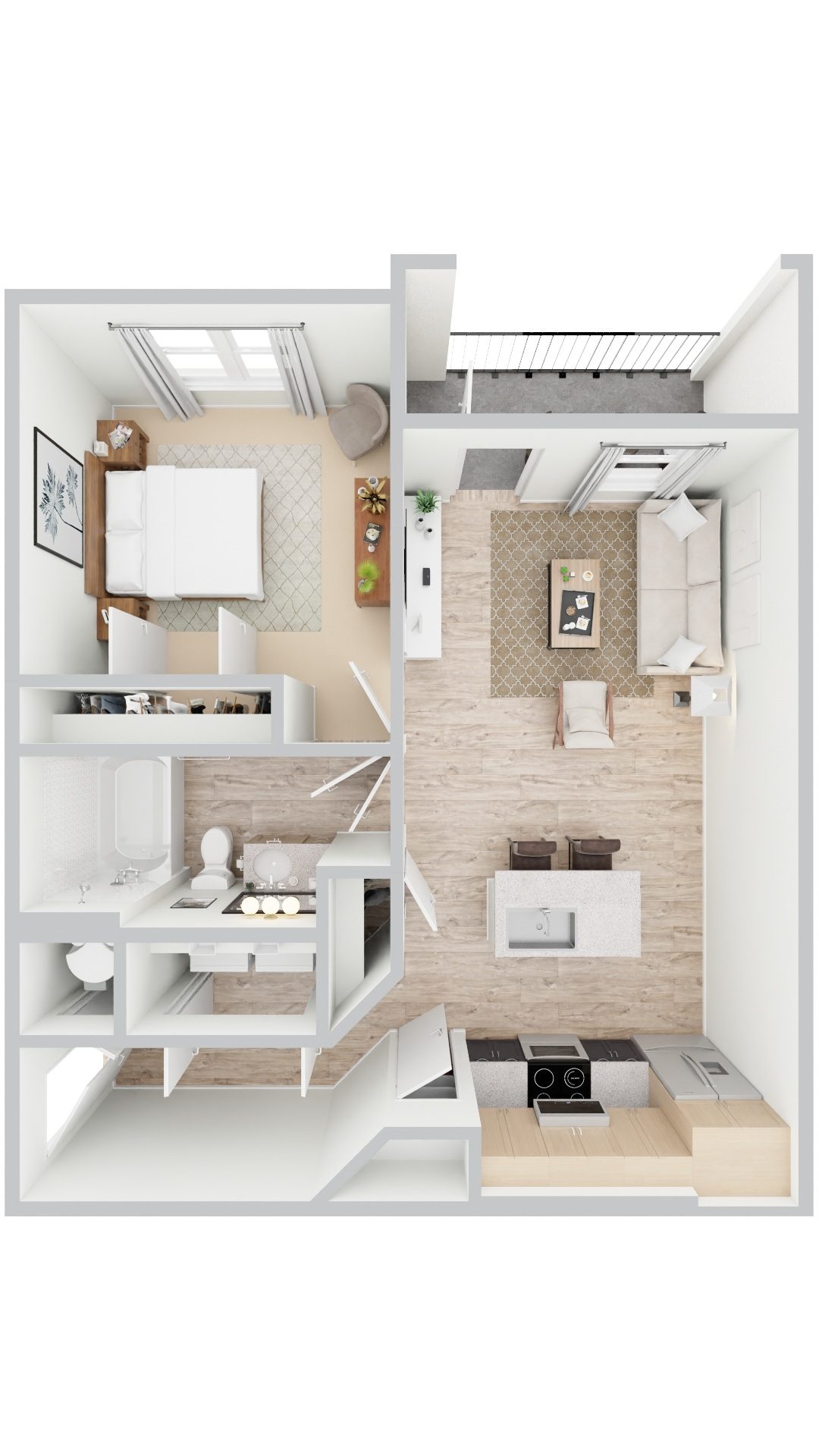 A1 | 732 sq ft  | 1 bed, 1 bath | Whispering Pines in Hurst, TX