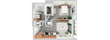 A1, 1 bed 1 bath | 581 - 588 sq ft | Alvorada on the Bay in North Miami beach, FL
