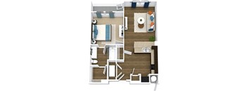amber floor plan of GreenVue in Richardson, TX