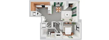 A12, 1 bed 1 bath + den | Alvorada on the Bay in North Miami Beach, FL