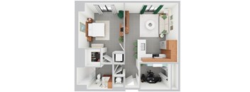 A14, 1 bed 1 bath + den | 801 sq ft | Alvorada on the Bay in North Miami Beach, FL