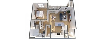 A2, 1Bed/1Bath, 781-786 sq. ft at Hillside on Parmer Lane Apartments in Austin, TX