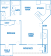 A2 2D floorplan Blue