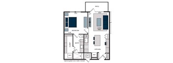 A4, 1Bed/1Bath, 756 sq. ft. with an opyional tub or shower at the Alastair at Aria Village Apartments in Sandy Springs, GA
