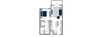 A2, 1Bed/1Bath, 720 sq. ft. at the Alastair at Aria Village Apartments in Sandy Springs, GA