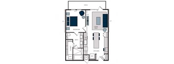A5, 1Bed/1Bath, 864 sq. ft. at the Alastair at Aria Village Apartments in Sandy Springs, GA