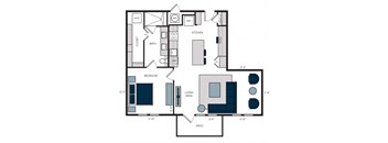 A6, 1Bed/1Bath, 873 sq. ft. at the Alastair at Aria Village Apartments in Sandy Springs, GA
