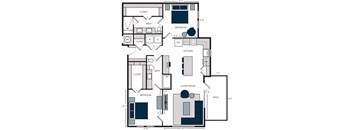 B10, 2Bed/2Bath, 1283 sq. ft. at The Alastair at Aria Village Apartments in Sandy Springs, GA