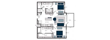 B2, 2Bed/2Bath, 1,058 sq. ft. at the Alastair at Aria Village Apartments in Sandy Springs, GA