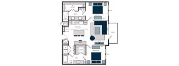 B4, 2Bed/2Bath, 1,190 sq. ft. at the Alastair at Aria Village Apartments in Sandy Springs, GA