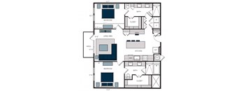 B5, 2Bed/2Bath, 1,296 sq. ft. at the Alastair at Aria Village Apartments in Sandy Springs, GA