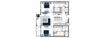 B6, 2Bed/2Bath, 1,380 sq. ft. at the Alastair at Aria Village Apartments in Sandy Springs, GA