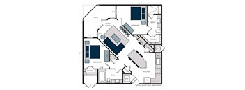 B7.1 2 Bedroom 2 Bath Floor Plan at The Alastair at Aria Village, Sandy Springs