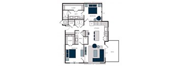 B8, 2Bed/2Bath, 1,191 sq. ft. at the Alastair at Aria Village Apartments in Sandy Springs, GA
