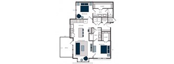 B9, 2Bed/2Bath, 1,228 sq. ft. at the Alastair at Aria Village Apartments in Sandy Springs, GA