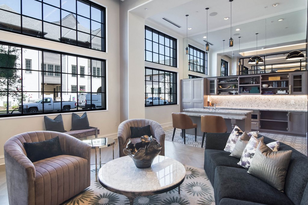 Brightly Decorated Leasing Office at The Alastair at Aria Village, Sandy Springs, GA, 30328