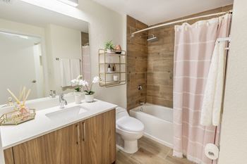 Renovated Bathrooms With Quartz Counters at Alameda West, Florida, 33144