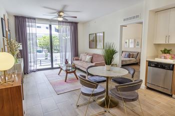 Elegant porcelain floors with wood-grain pattern at Alameda West, Miami, FL, 33144
