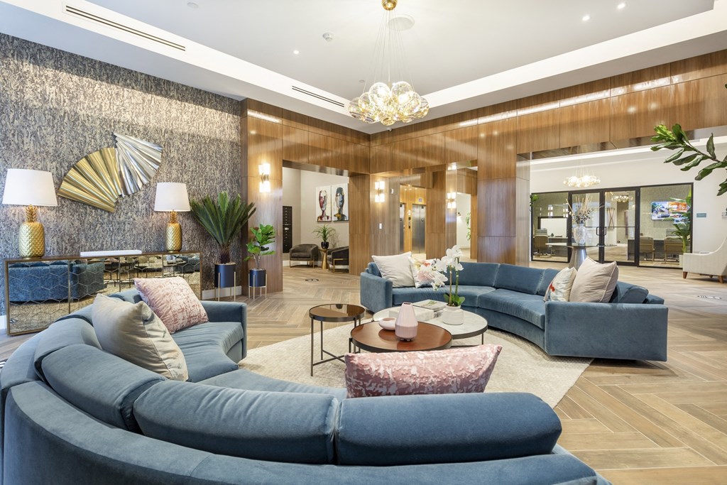 Lobby area with seating at Alameda West, Miami, FL, 33144